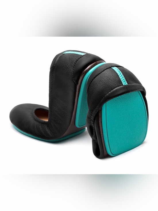 Tieks Shoes - Tieks  Brand New Black and Teal Foldable Ballet Flats